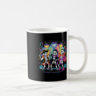 Caneca De Café Celebração de Halloween do Skeleton Dance Party