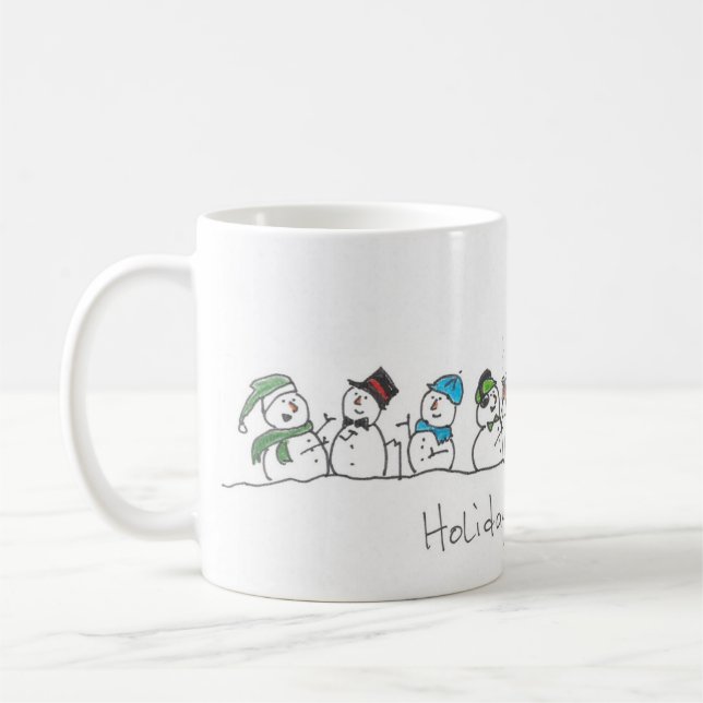 Caneca De Café Celebração de Holiday Snowman (Esquerda)