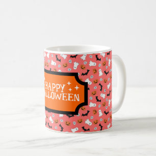Caneca De Café Celebração de Ícones do Halloween