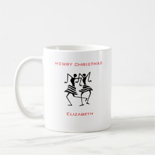 Caneca De Café Celebração de Natal Bela, Silhouette