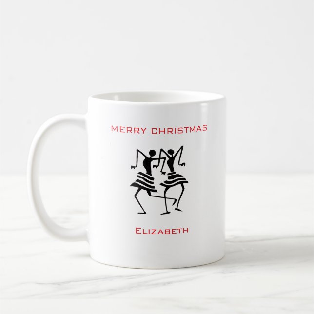 Caneca De Café Celebração de Natal Bela, Silhouette (Esquerda)