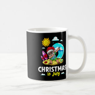 Caneca De Café Celebração de Natal de Papai Noel em Julho Verão V