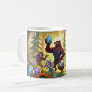 Caneca De Café Celebração de Ovos de Páscoa de Amigos Florestais