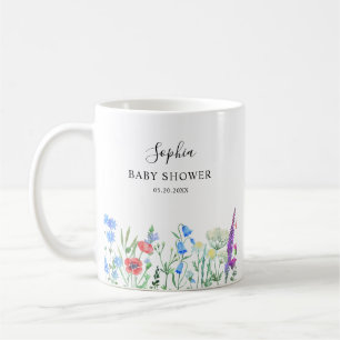 Caneca De Café Celebração do Chá de Bebê Multicolorido de Flores