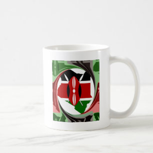 Caneca De Café Celebração do Quênia Arte Vetorial de Mapa de Band