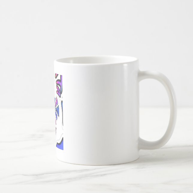 Caneca De Café Celebração dos EUA: Arte Dinâmica de Texto Encanta (Direita)