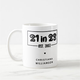 Caneca De Café Celebração personalizada de aniversário de 21 anos