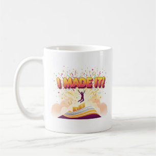 Caneca De Café Celebração Vibrante do Marco "Eu Consegui!" de Suc