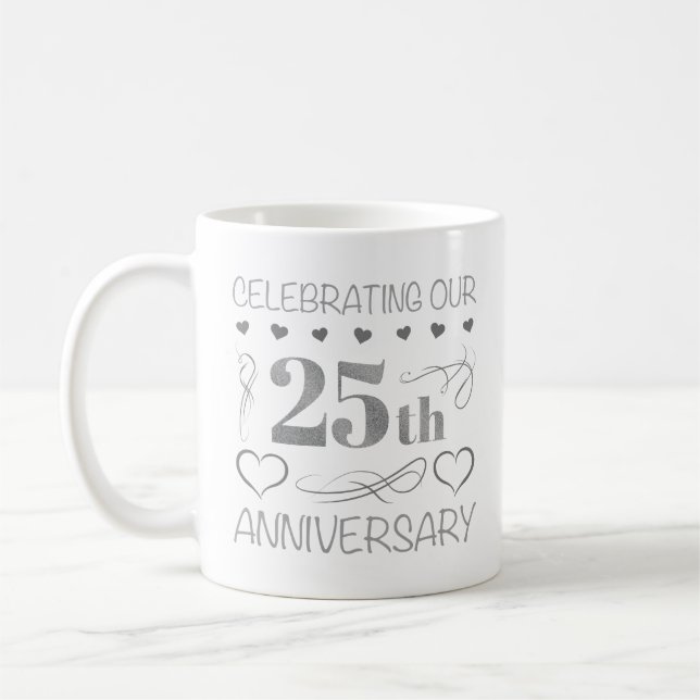 Caneca De Café Celebrando nosso 25 (Esquerda)