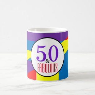 Caneca De Café Celebrar 50 e Fabuloso