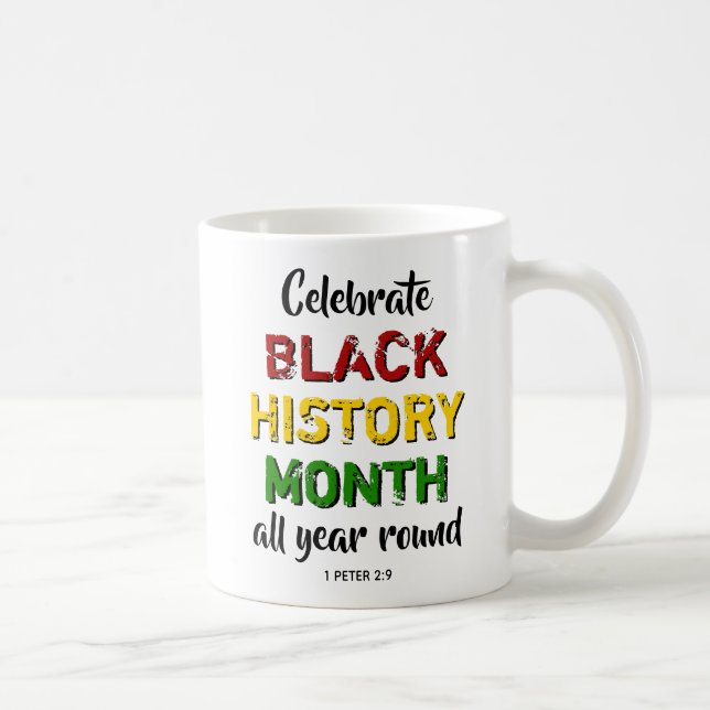 Caneca De Café CELEBRAR A HISTÓRIA NEGRA MÊS Bíblia Cristã (Direita)