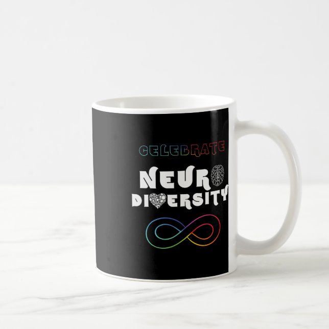 Caneca De Café Celebrar a Neurodiversidade do Arco-Íris Infinito  (Direita)