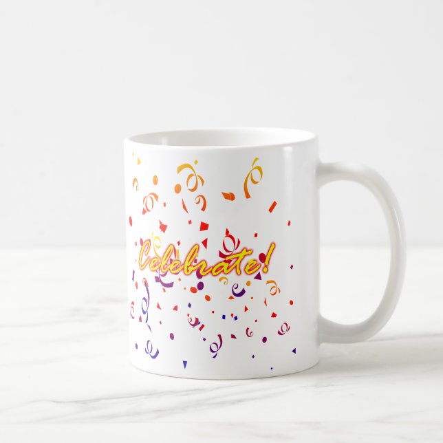 Caneca De Café Celebrar Confetti (Direita)