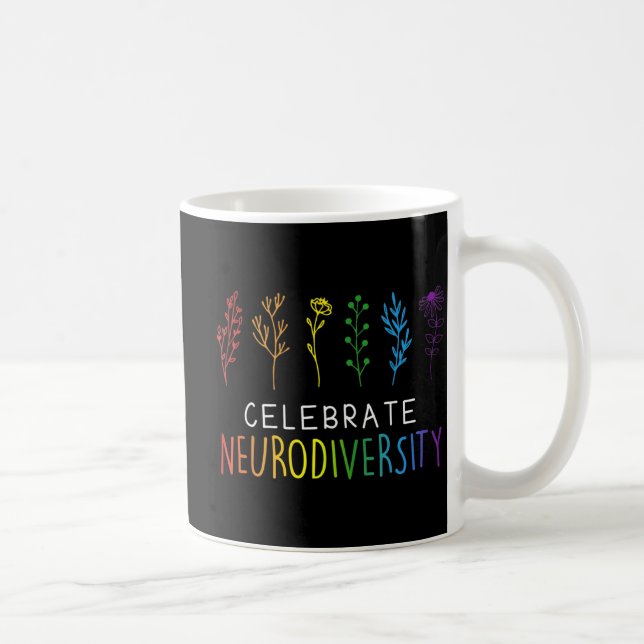 Caneca De Café CELEBRAR NEURODIVERSIDADE Autismo Sensibilização F (Direita)