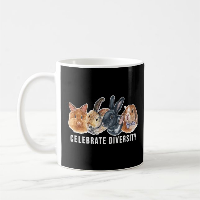Caneca De Café Celebrar Proprietários de Coelhos Coelhinhos de Pe (Esquerda)