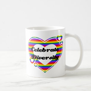 Caneca De Café Celebrar Texto Escuro da Diversidade