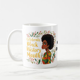 Caneca De Café Celebre o Mês da História Negra Honre Afro-America