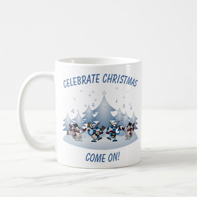 Caneca De Café Celebre o Natal Vamos (Esquerda)