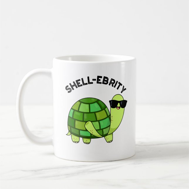 Caneca De Café Celebridade Engraçada de Shell Tortoise Pun (Esquerda)