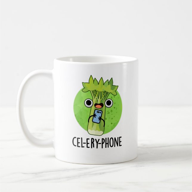 Caneca De Café Celeiro Celular Engraçado Aipo Engraçado Veggie Pu (Esquerda)