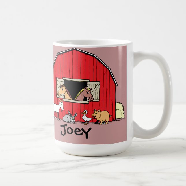 Caneca De Café Celeiro e Cama de Animais Personalizados (Direita)