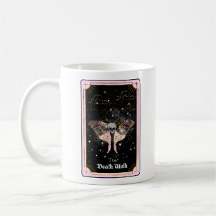 Caneca De Café Celestial A Lua De Tarô Da Morte Rosa