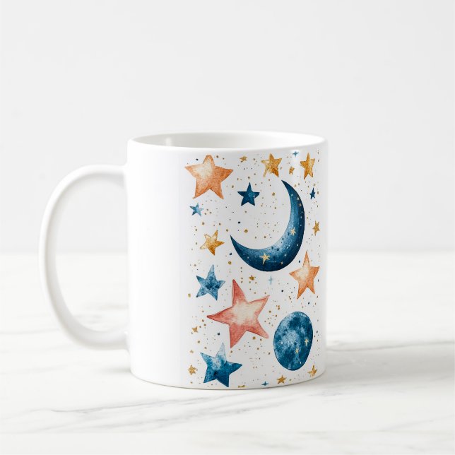 Caneca De Café Celestial Dreams Watercolor (Esquerda)