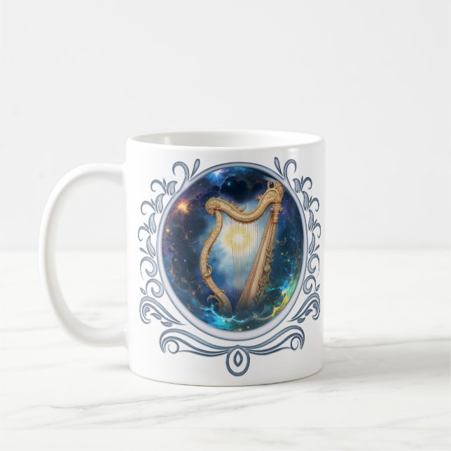 Caneca De Café Celestial Harp of the Moonbound Skies.  (Esquerda)