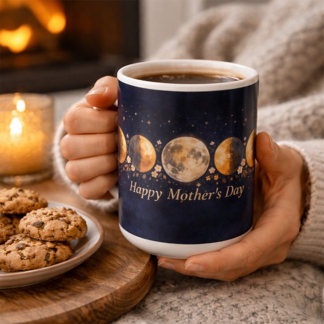 Caneca De Café Celestial Moon Phase Mother's Day Mug Large 15oz (Criador carregado)