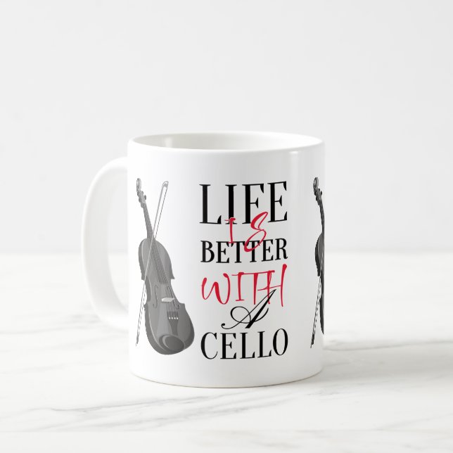 Caneca De Café Cello cita Mug (Frente Esquerda)