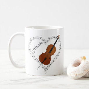 Caneca De Café Cello Music Notes Café Mug