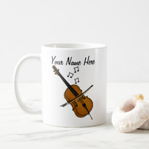 Caneca De Café Cello Personalizado Mug Cellist Músico Presente