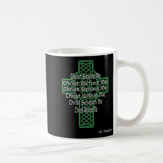 Caneca De Café Celtic Cross Shirt St Patrick's Prayer Christian  (Direita)