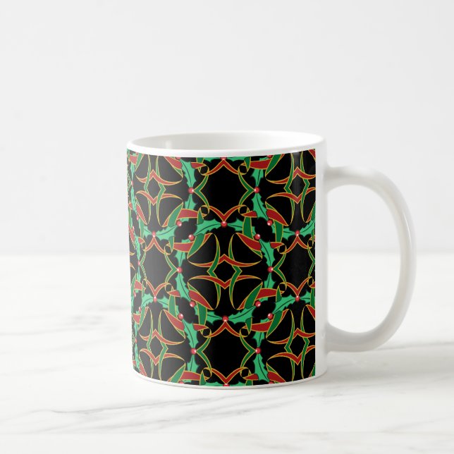 Caneca De Café Celtic Holly Wreath Standard Natal (Direita)