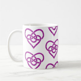 Caneca De Café Celtic Knot Heart Shape Plaid Pink Purple