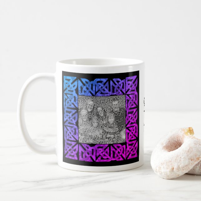 Caneca De Café Celtic Knots Rainbow Foto Personalizada (Com Donut)