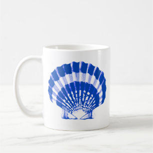 Caneca De Café Célula - azul e branco de cobalto