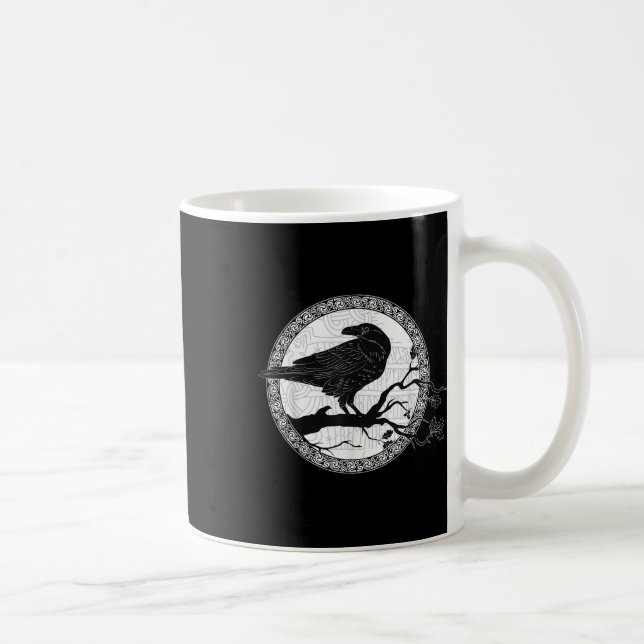Caneca De Café Célula Raven Viking Wisdom Tattoo Art (Direita)