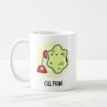 Caneca De Café Celular Funny Biology Science Pun<br><div class="desc">Celular Engraçado Biology Science Pun apresenta uma linda célula de solteiro usando um telefone vintage. Benny Pun presente para família e amigos que amam biologia,  celulares e trocadilhos.</div>
