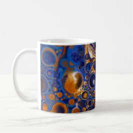 Caneca De Café Células de pintura de cor azul e cobre Café
