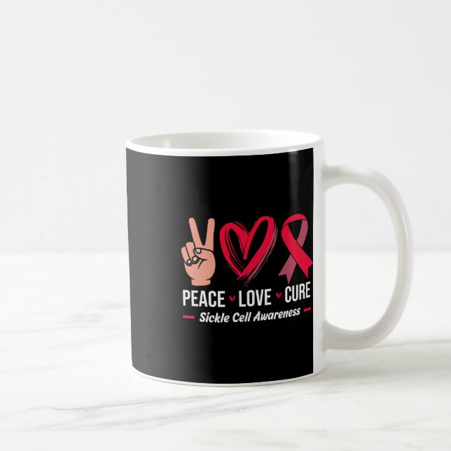 Caneca De Café Células Falsiformes Encaminhando Borgonha Fita Paz (Direita)