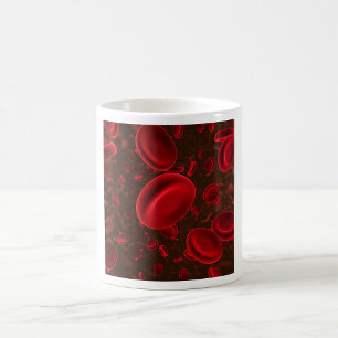 Caneca De Café Células Vermelhas do Sangue Microscópicas