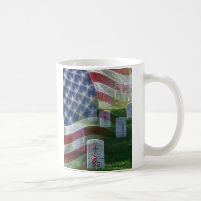 Caneca De Café Cemitério nacional de Arlington, bandeira (Direita)