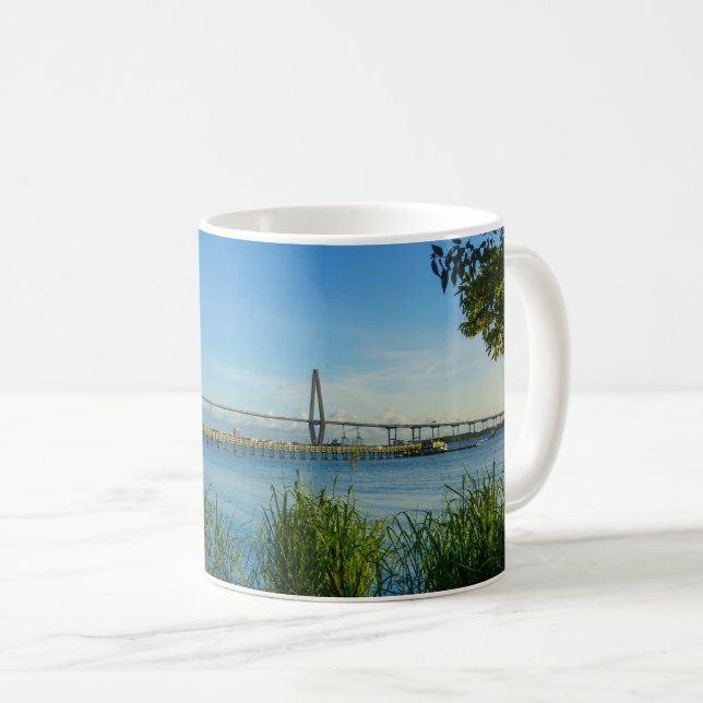 Caneca De Café Cena Arthur Ravenel Bridge Coffee Mug (Frente Esquerda)