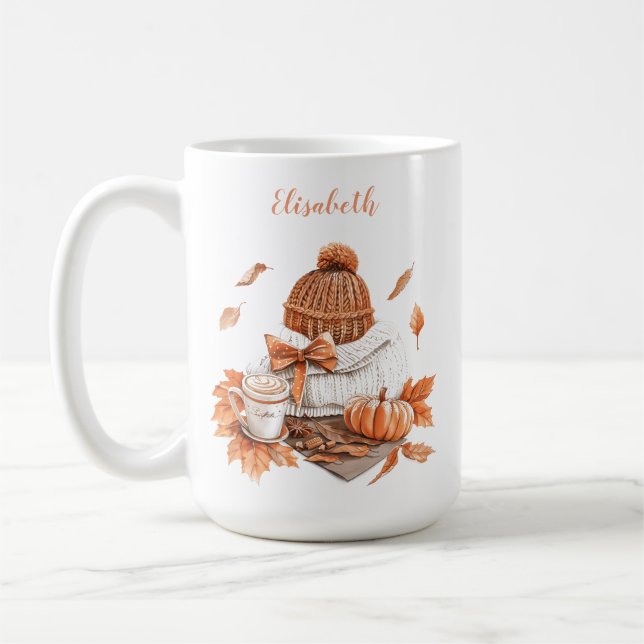 Caneca De Café Cena Autóctone Aesticada Laranja Suave Quente (Esquerda)
