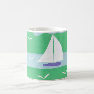 Caneca De Café Cena com Cena de Navegação