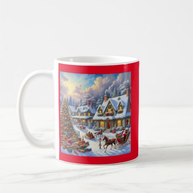 Caneca De Café Cena da Aldeia de Natal (Esquerda)