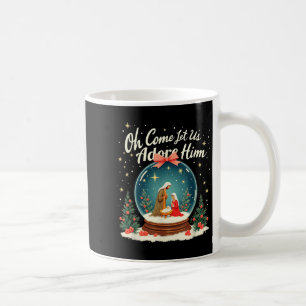Caneca De Café Cena da Natal Oh Venha Vamos Adorá-Lo