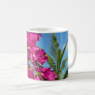 Caneca De Café Cena da Natureza Tropical de Bougainvillea e Palm
