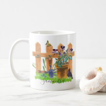 Cena de Aquarela do Jardim do País Personalizado